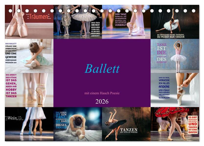 Ballett mit einem Hauch Poesie (Tischkalender 2026 DIN A5 quer) CALVENDO Monatskalender