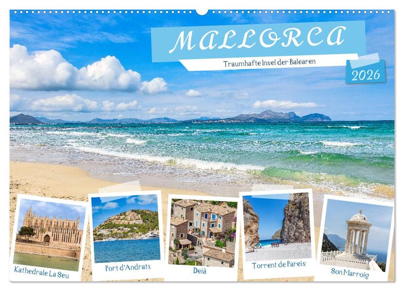 Mallorca - Traumhafte Insel der Balearen (Wandkalender 2026 DIN A2 quer) CALVENDO Monatskalender