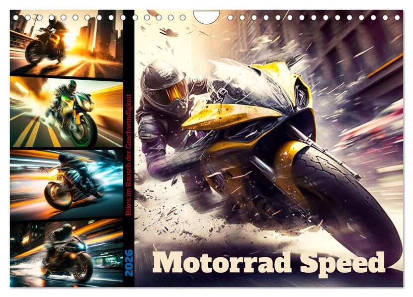 Motorrad Speed (Wandkalender 2026 DIN A4 quer) CALVENDO Monatskalender
