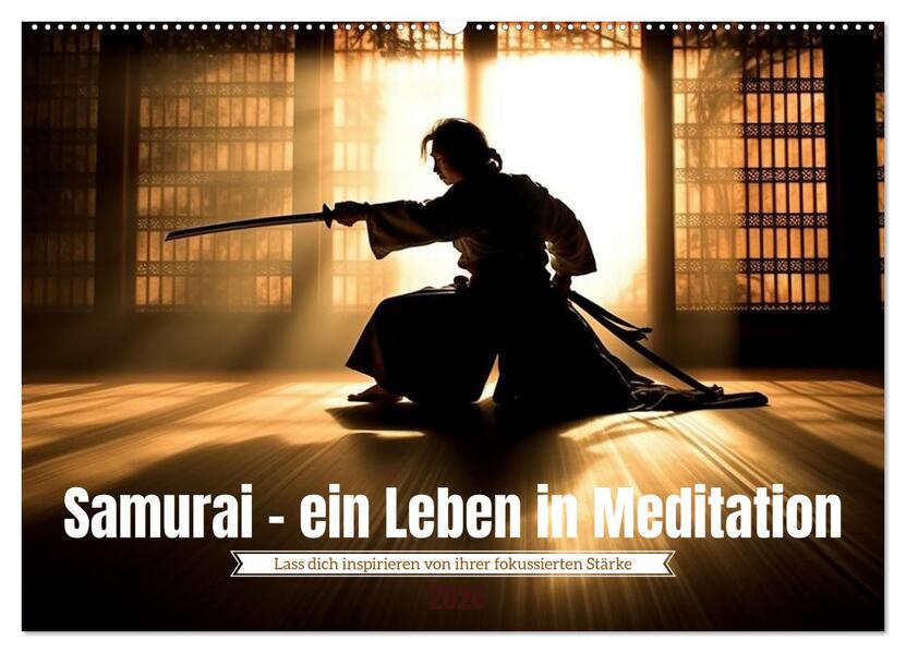 Samurai - ein Leben in Meditation (Wandkalender 2026 DIN A2 quer) CALVENDO Monatskalender