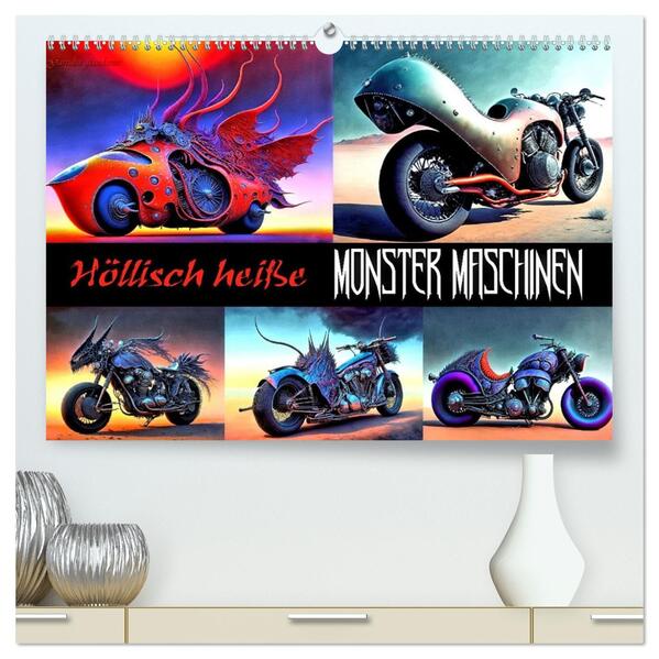 Höllisch heiße Monster Maschinen (hochwertiger Premium Wandkalender 2026 DIN A2 quer) Kunstdruck in Hochglanz