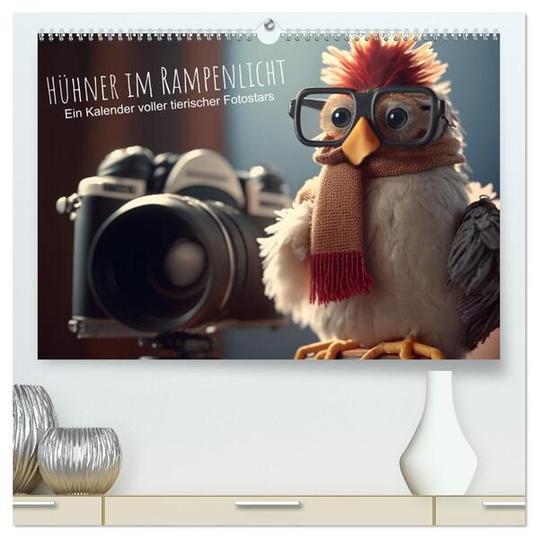 Hühner im Rampenlicht Ein Kalender voller tierischer Fotostars (hochwertiger Premium Wandkalender 2026 DIN A2 quer) Kunstdruck in Hochglanz
