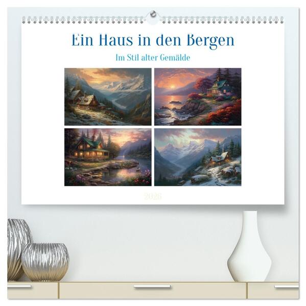 Ein Haus in den Bergen (hochwertiger Premium Wandkalender 2026 DIN A2 quer) Kunstdruck in Hochglanz