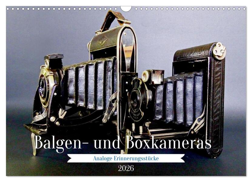 Balgen- und Boxkameras - Analoge Erinnerungsstücke (Wandkalender 2026 DIN A3 quer) CALVENDO Monatskalender