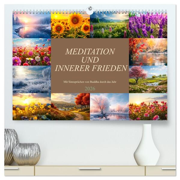 Meditation und innerer Frieden (hochwertiger Premium Wandkalender 2026 DIN A2 quer) Kunstdruck in Hochglanz