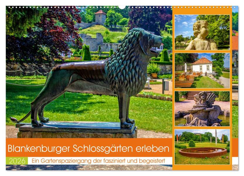 Blankenburger Schlossgärten erleben (Wandkalender 2026 DIN A2 quer) CALVENDO Monatskalender