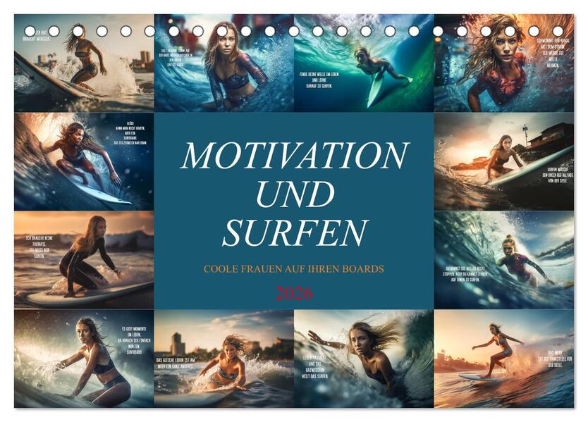 Motivation und Surfen (Tischkalender 2026 DIN A5 quer) CALVENDO Monatskalender