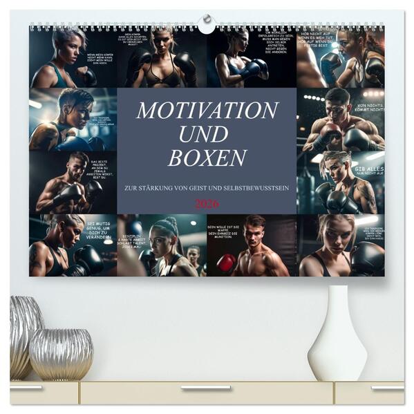 Motivation und Boxen (hochwertiger Premium Wandkalender 2026 DIN A2 quer) Kunstdruck in Hochglanz
