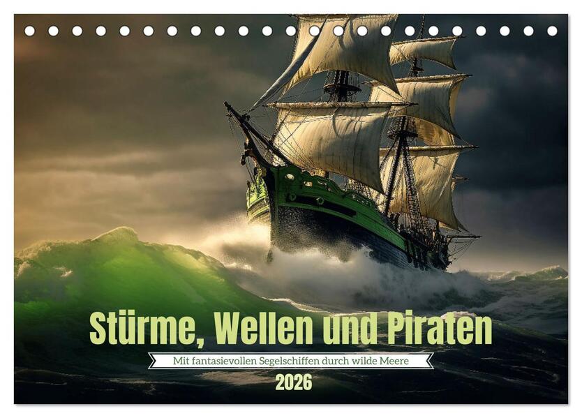 Stürme Wellen und Piraten (Tischkalender 2026 DIN A5 quer) CALVENDO Monatskalender