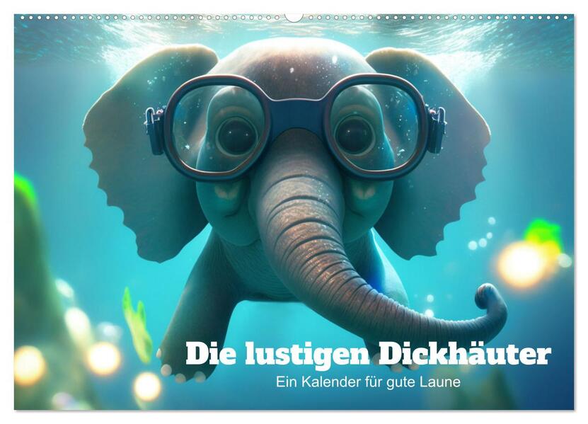 Die lustigen Dickhäuter. Ein Kalender für gute Laune (Wandkalender 2026 DIN A2 quer) CALVENDO Monatskalender