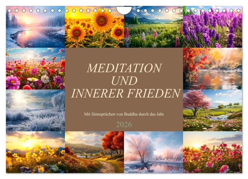 Meditation und innerer Frieden (Wandkalender 2026 DIN A4 quer) CALVENDO Monatskalender