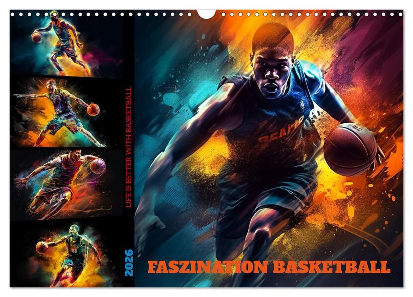Faszination Basketball (Wandkalender 2026 DIN A3 quer) CALVENDO Monatskalender