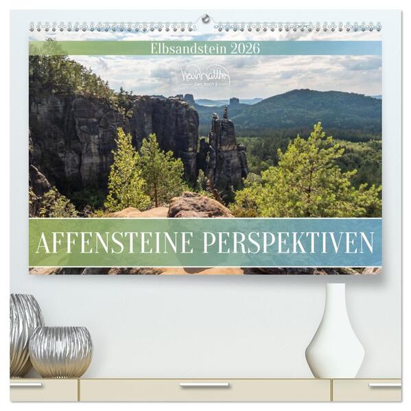 Affensteine Perspektiven - Elbsandstein (hochwertiger Premium Wandkalender 2026 DIN A2 quer) Kunstdruck in Hochglanz