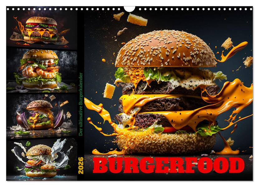 Burgerfood (Wandkalender 2026 DIN A3 quer) CALVENDO Monatskalender