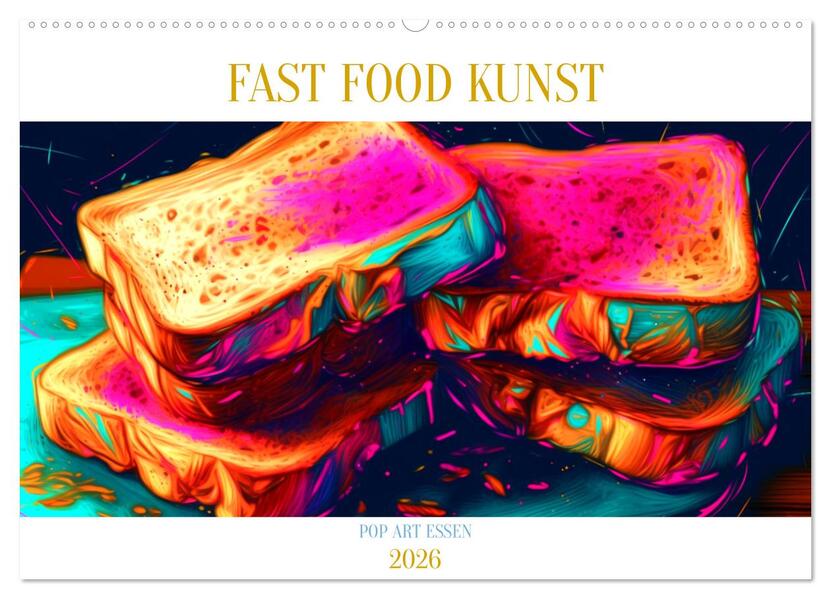 FAST FOOD KUNST (Wandkalender 2026 DIN A2 quer) CALVENDO Monatskalender