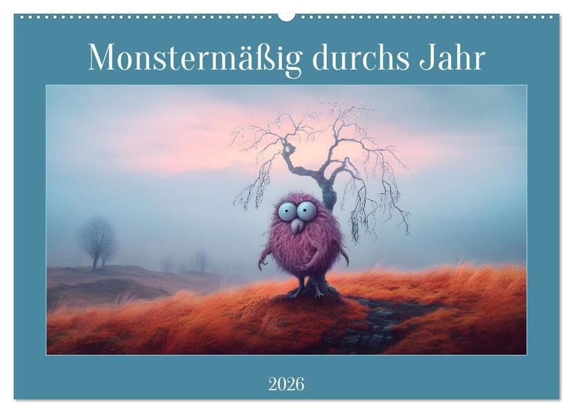 Monstermäßig durchs Jahr (Wandkalender 2026 DIN A2 quer) CALVENDO Monatskalender