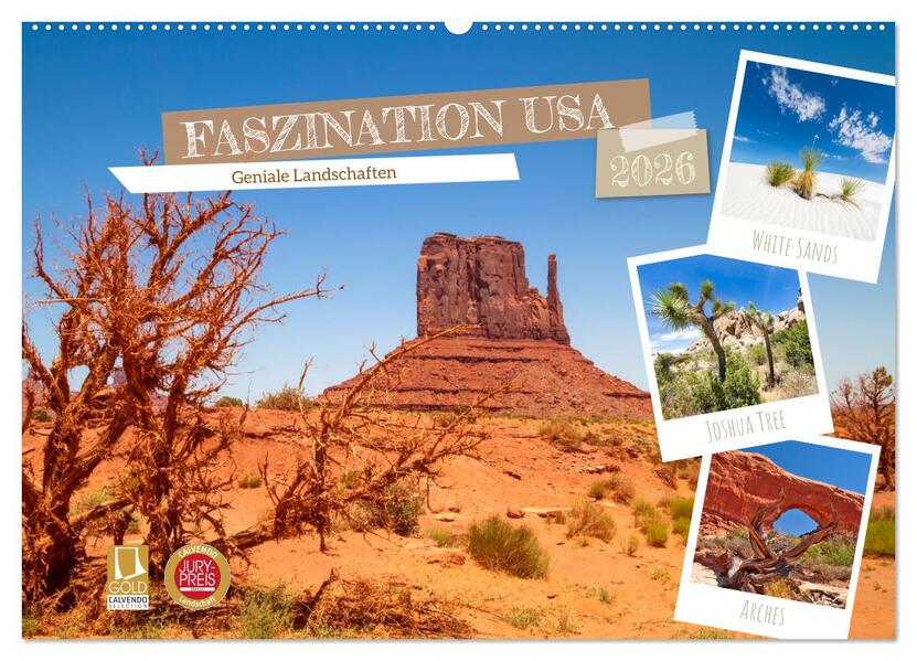FASZINATION USA Geniale Landschaften (Wandkalender 2026 DIN A2 quer) CALVENDO Monatskalender
