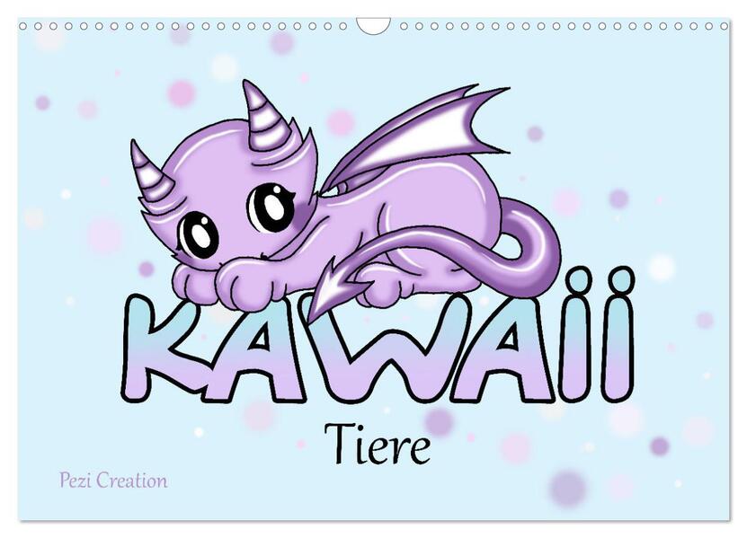 niedliche Kawaii Tiere (Wandkalender 2026 DIN A3 quer) CALVENDO Monatskalender