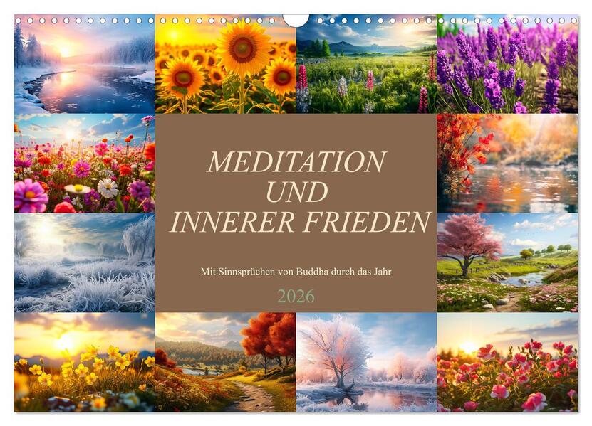 Meditation und innerer Frieden (Wandkalender 2026 DIN A3 quer) CALVENDO Monatskalender