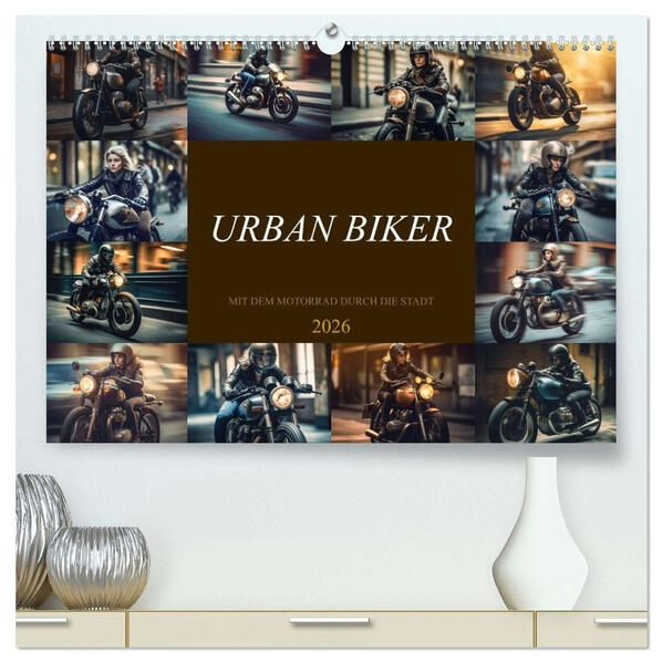 Urban Biker (hochwertiger Premium Wandkalender 2026 DIN A2 quer) Kunstdruck in Hochglanz