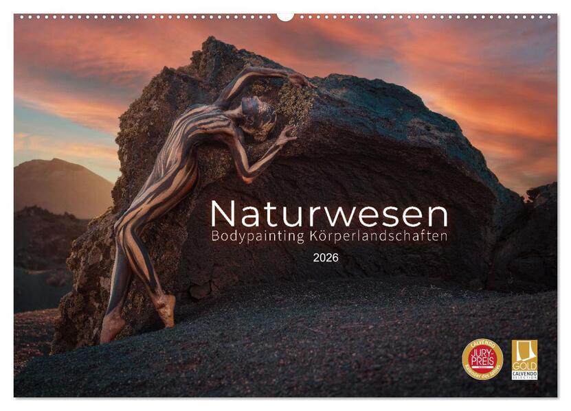 Naturwesen - Bodypainting Körperlandschaften (Wandkalender 2026 DIN A2 quer) CALVENDO Monatskalender