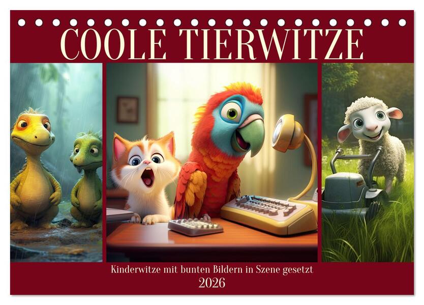 Coole Tierwitze (Tischkalender 2026 DIN A5 quer) CALVENDO Monatskalender