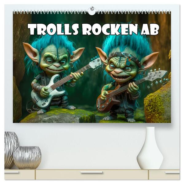 Trolls rocken ab (hochwertiger Premium Wandkalender 2026 DIN A2 quer) Kunstdruck in Hochglanz