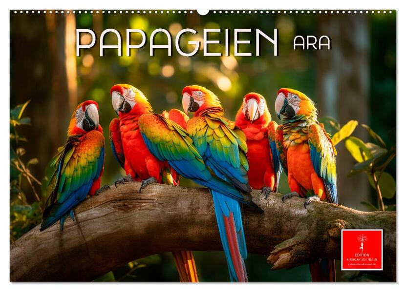 Papageien - Ara (Wandkalender 2026 DIN A2 quer) CALVENDO Monatskalender