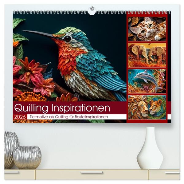 Quilling Inspirationen (hochwertiger Premium Wandkalender 2026 DIN A2 quer) Kunstdruck in Hochglanz