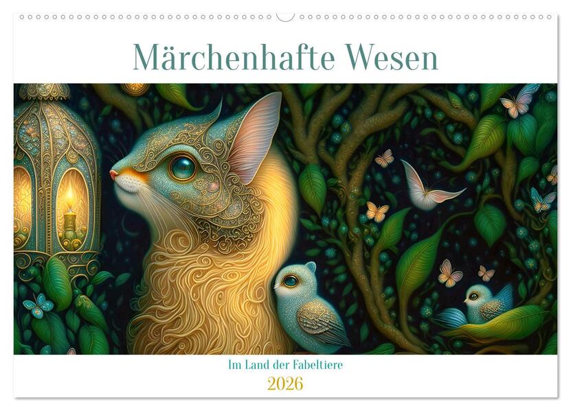 Märchenhafte Wesen - Im Land der Fabeltiere (Wandkalender 2026 DIN A2 quer) CALVENDO Monatskalender