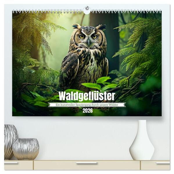 Waldgeflüster - ein kunstvoller Spaziergang durch unsere Wälder (hochwertiger Premium Wandkalender 2026 DIN A2 quer) Kunstdruck in Hochglanz