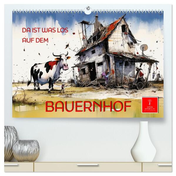 Da ist was los auf dem Bauernhof (hochwertiger Premium Wandkalender 2026 DIN A2 quer) Kunstdruck in Hochglanz