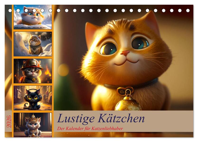 Lustige Kätzchen (Tischkalender 2026 DIN A5 quer) CALVENDO Monatskalender