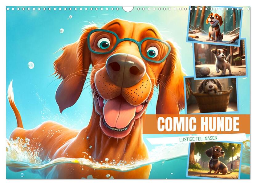 Comic Hunde (Wandkalender 2026 DIN A3 quer) CALVENDO Monatskalender