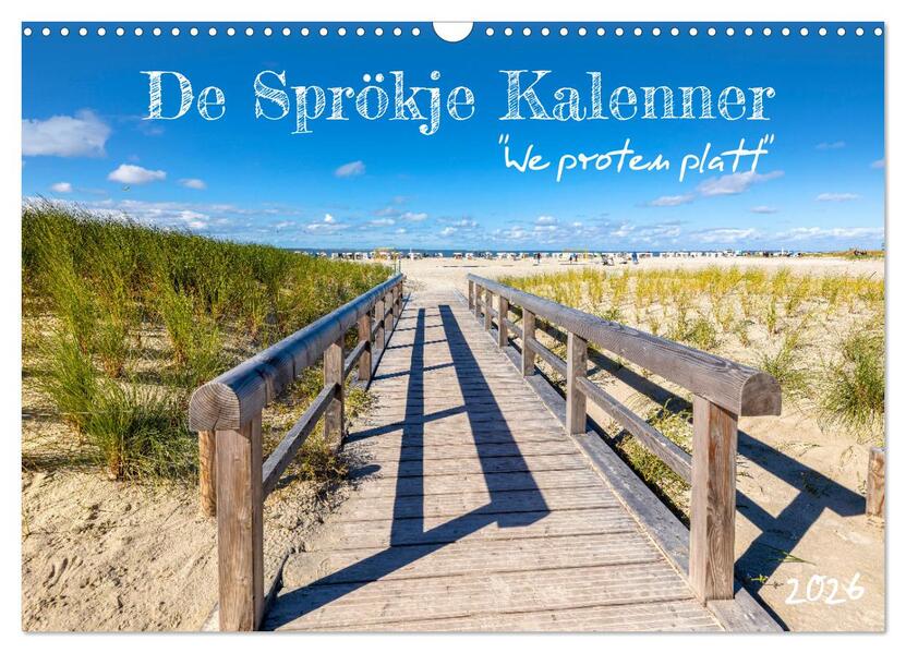De Sprökje Kalenner 'We proten platt' (Wandkalender 2026 DIN A3 quer) CALVENDO Monatskalender