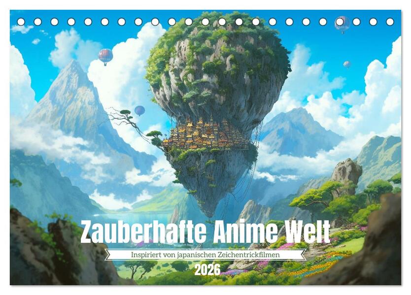 Zauberhafte Anime Welt (Tischkalender 2026 DIN A5 quer) CALVENDO Monatskalender