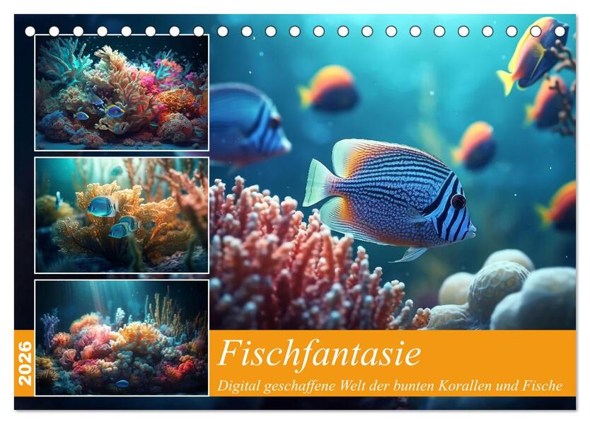 Fischfantasie (Tischkalender 2026 DIN A5 quer) CALVENDO Monatskalender