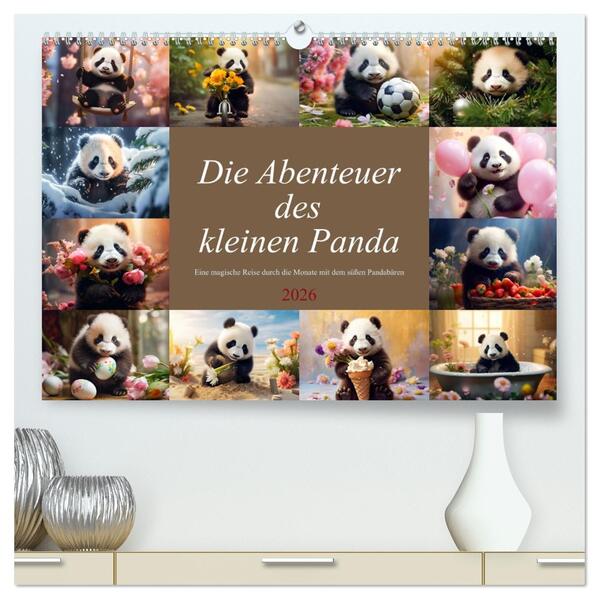 Die Abenteuer des kleinen Panda (hochwertiger Premium Wandkalender 2026 DIN A2 quer) Kunstdruck in Hochglanz