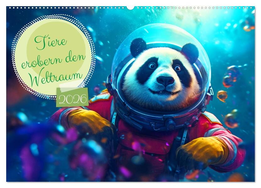 Tiere erobern den Weltraum (Wandkalender 2026 DIN A2 quer) CALVENDO Monatskalender