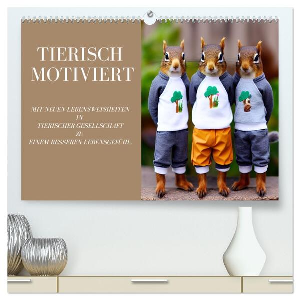 Tierisch motiviert (hochwertiger Premium Wandkalender 2026 DIN A2 quer) Kunstdruck in Hochglanz