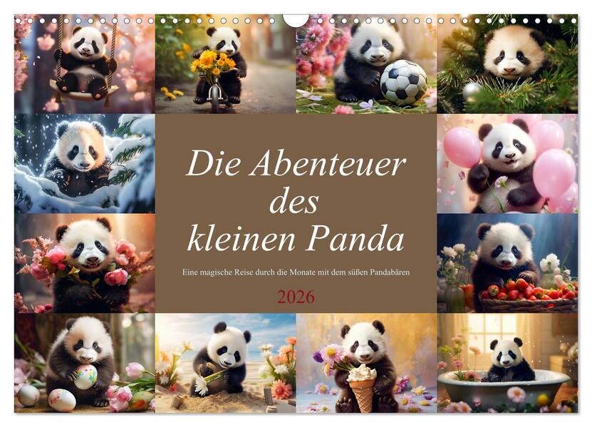 Die Abenteuer des kleinen Panda (Wandkalender 2026 DIN A3 quer) CALVENDO Monatskalender