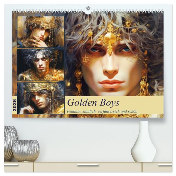 Golden Boys. Feminin sinnlich verführersich und schön (hochwertiger Premium Wandkalender 2026 DIN A2 quer) Kunstdruck in Hochglanz