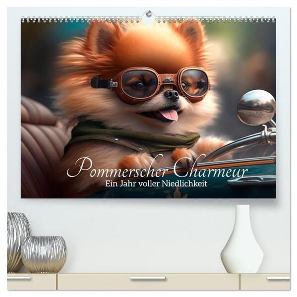 Pommerscher Charmeur Ein Jahr voller Niedlichkeit (hochwertiger Premium Wandkalender 2026 DIN A2 quer) Kunstdruck in Hochglanz