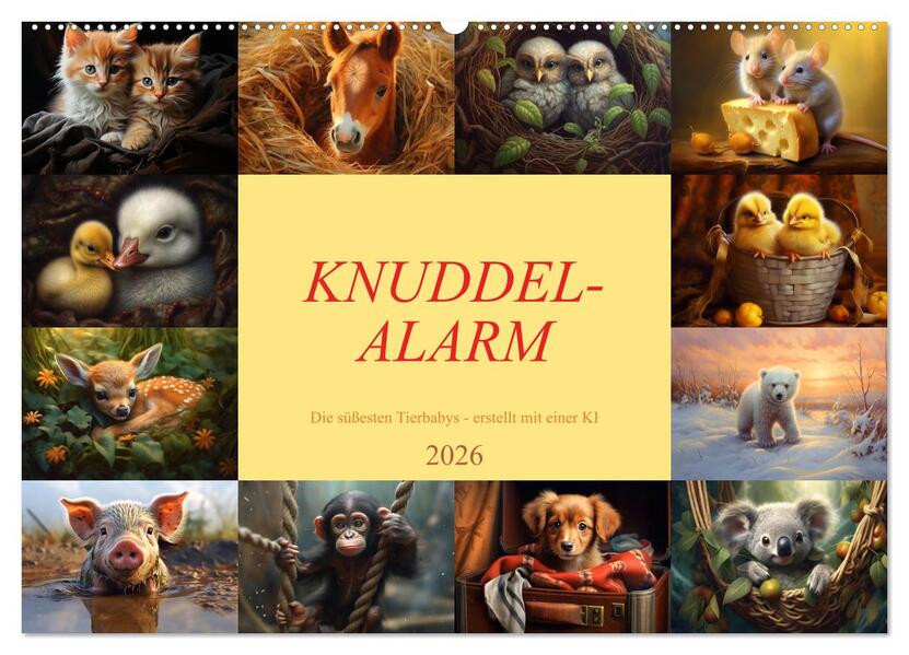 Knuddel-Alarm (Wandkalender 2026 DIN A2 quer) CALVENDO Monatskalender