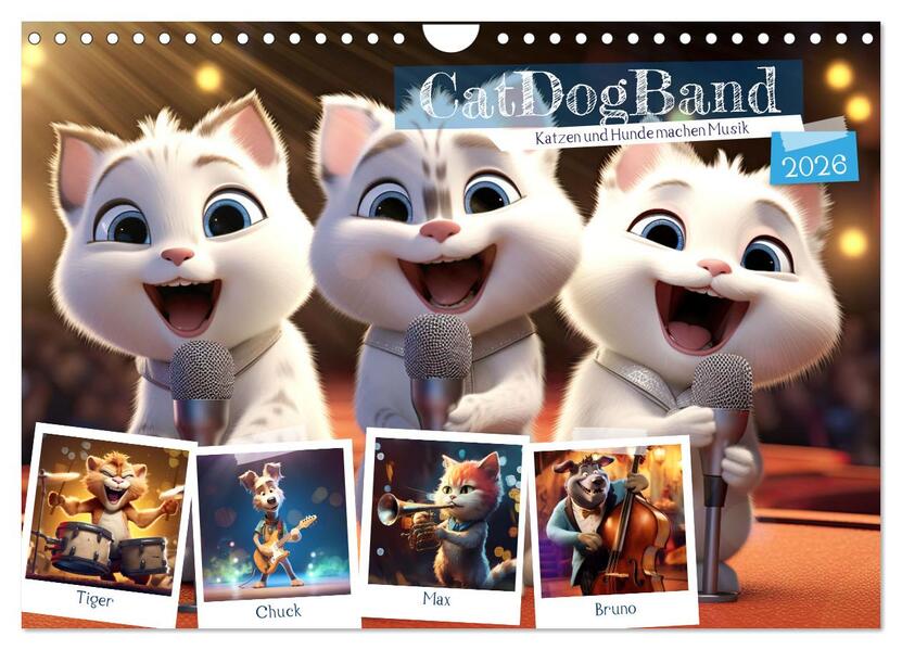 CatDogBand (Wandkalender 2026 DIN A4 quer) CALVENDO Monatskalender