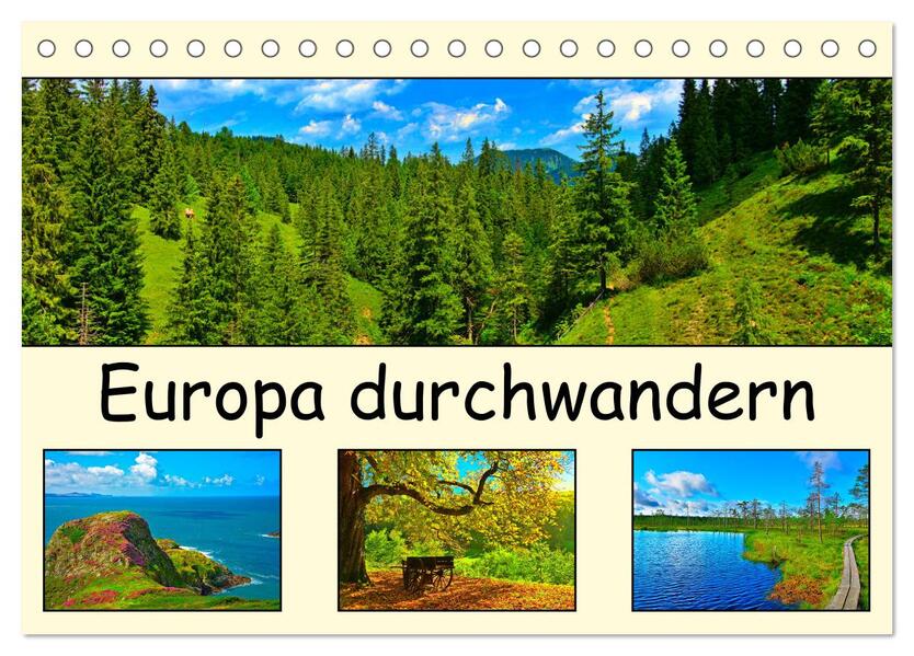 Europa durchwandern (Tischkalender 2026 DIN A5 quer) CALVENDO Monatskalender