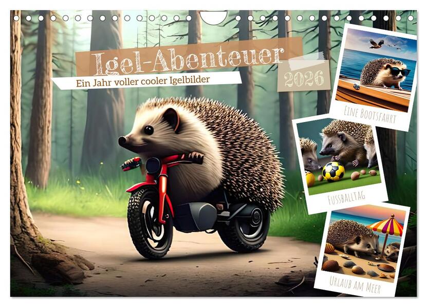 Igel-Abenteuer (Wandkalender 2026 DIN A4 quer) CALVENDO Monatskalender