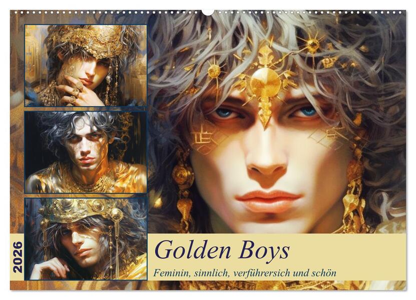 Golden Boys. Feminin sinnlich verführersich und schön (Wandkalender 2026 DIN A2 quer) CALVENDO Monatskalender