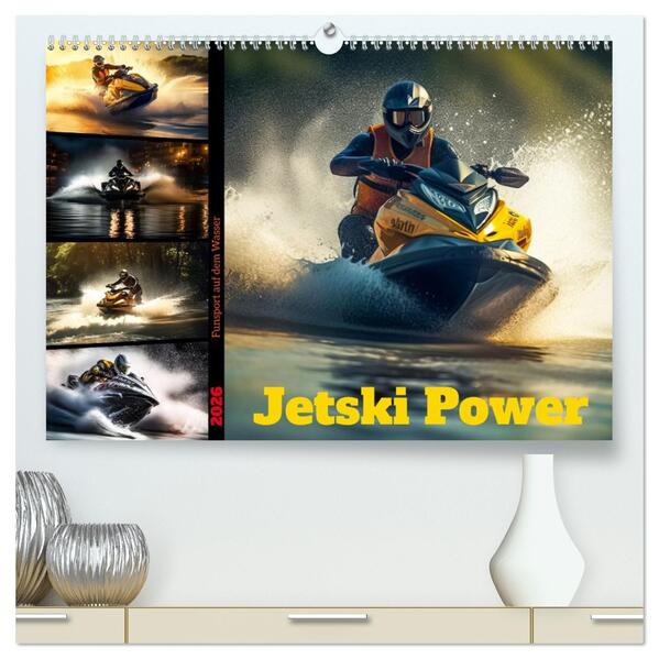 Jetski Power (hochwertiger Premium Wandkalender 2026 DIN A2 quer) Kunstdruck in Hochglanz