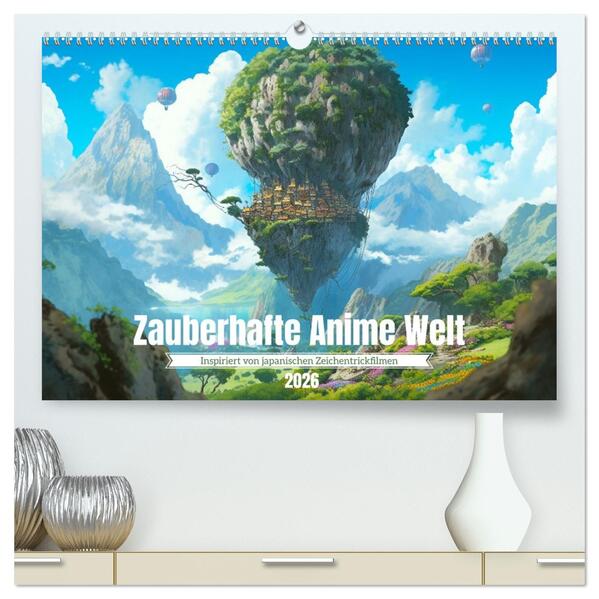 Zauberhafte Anime Welt (hochwertiger Premium Wandkalender 2026 DIN A2 quer) Kunstdruck in Hochglanz